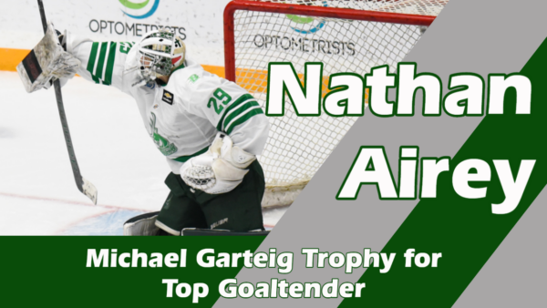 Nathan Airey wins Michael Garteig Trophy for Top BCHL Goaltender